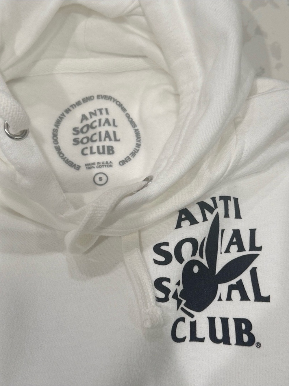 Anti Social Social Club x Playboy White Hoodie NWOT